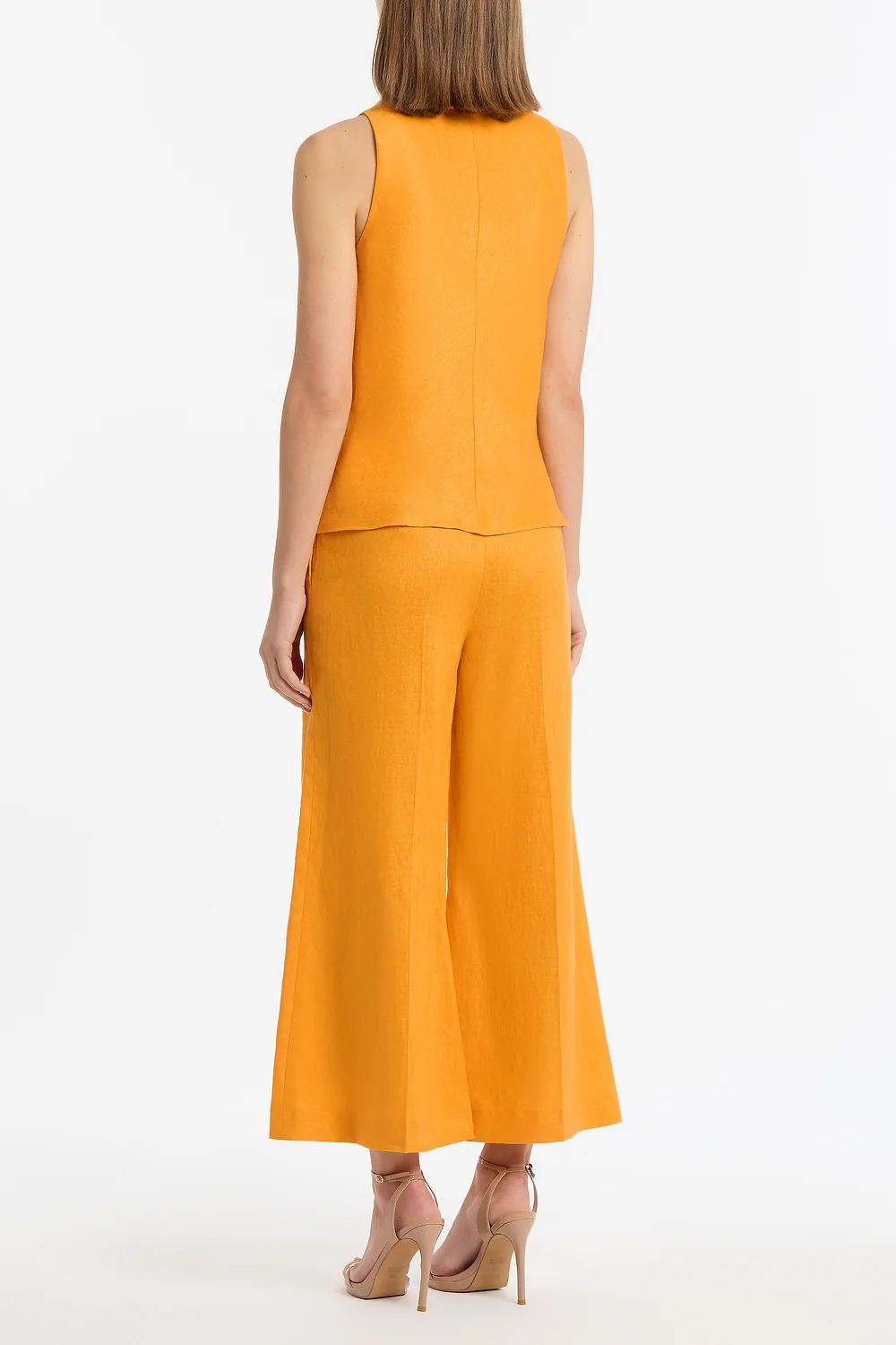 AMBER LINEN WAISTED CROP PANT - Image 3