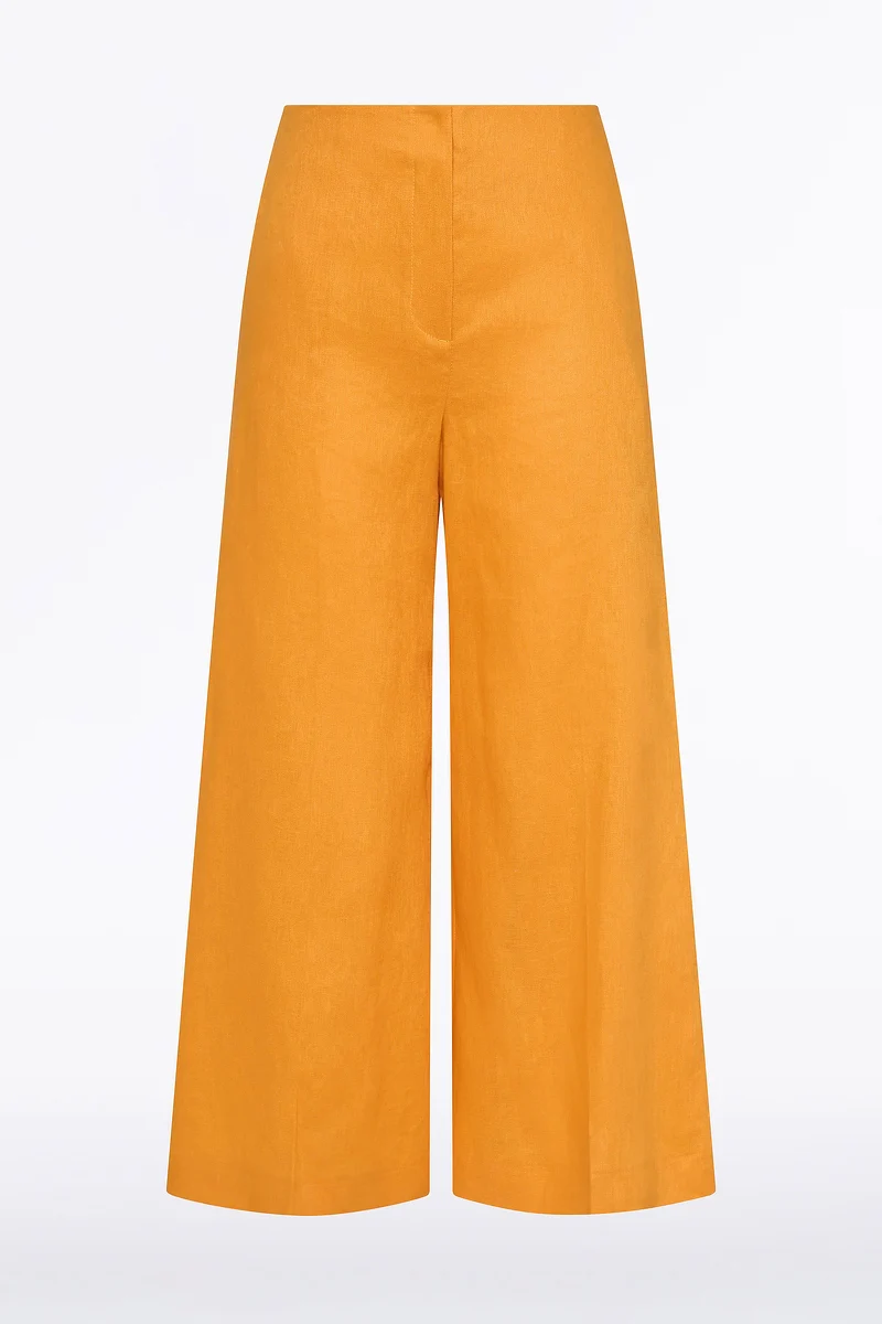 AMBER LINEN WAISTED CROP PANT - Image 4
