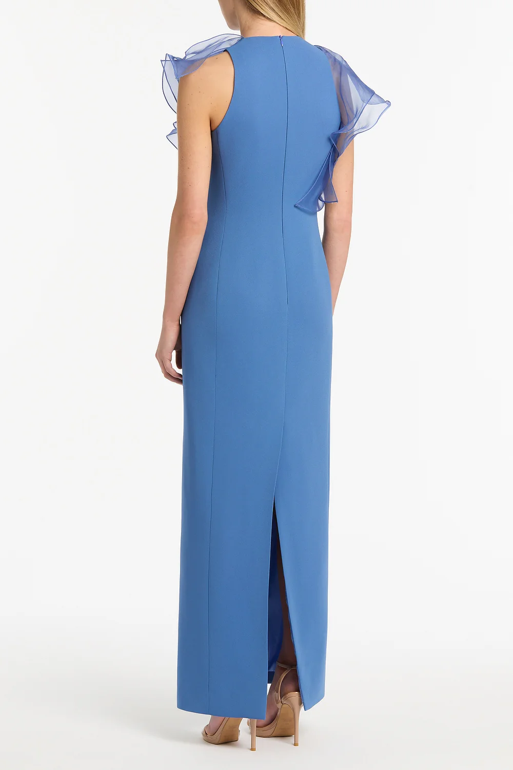 ATLAS CREPE RUFFLE FRONT GOWN - Image 3