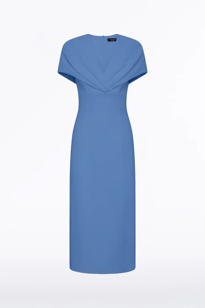 ATLAS CREPE TUCK MIDI DRESS - Image 5