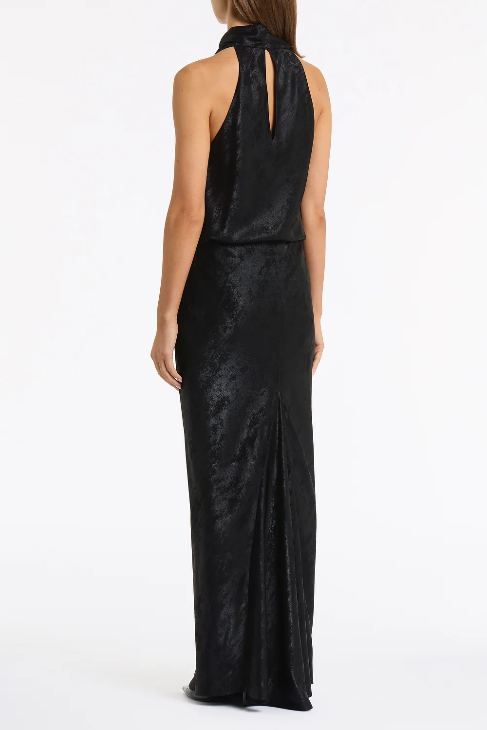 BLACK BURNISHED METALLIC BIAS SKIRT - Image 3