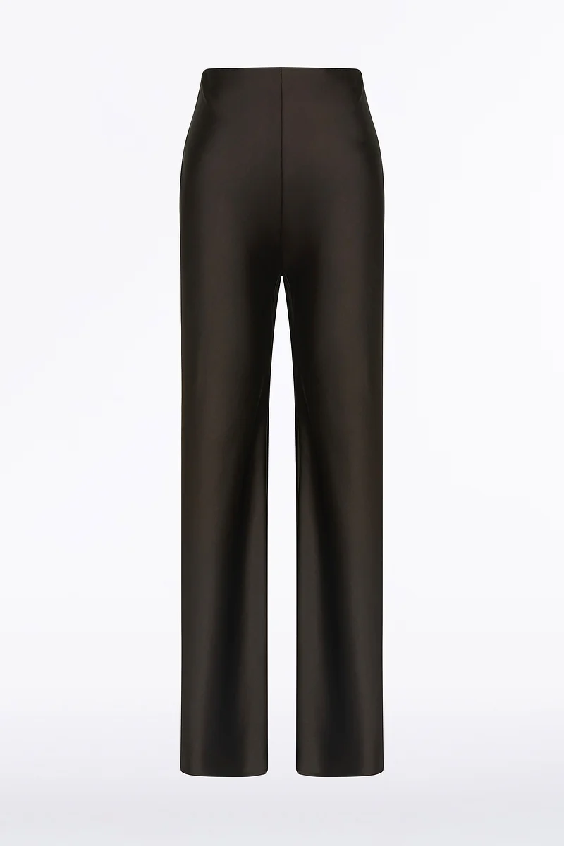 BLACK CHOCOLATE LUSTRE SATIN BIAS PANT - Image 5