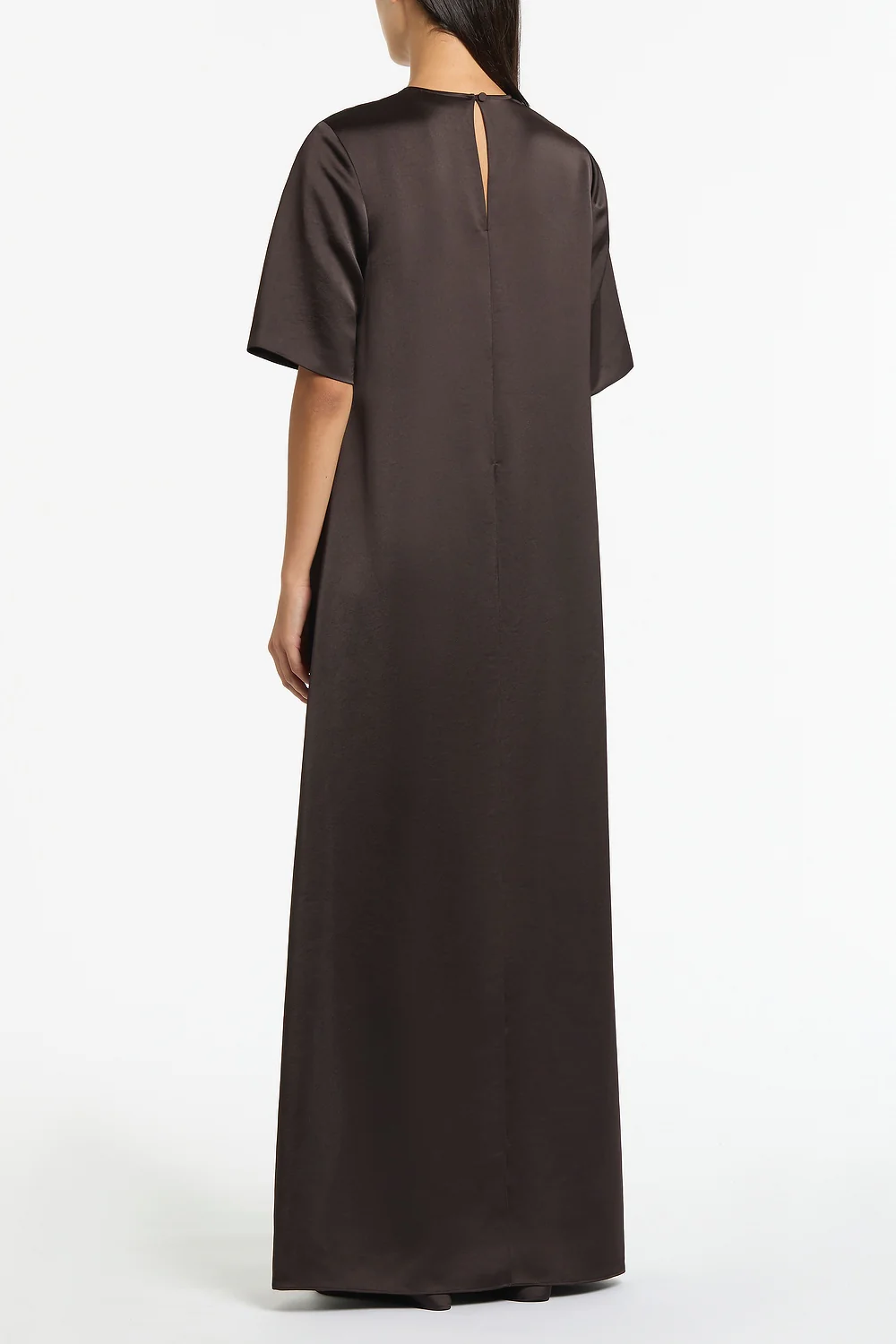 BLACK CHOCOLATE LUSTRE SATIN TAIL TOP - Image 3