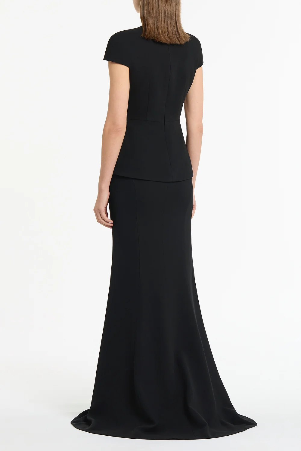 BLACK CREPE CAP SLEEVE TIE TOP - Image 3