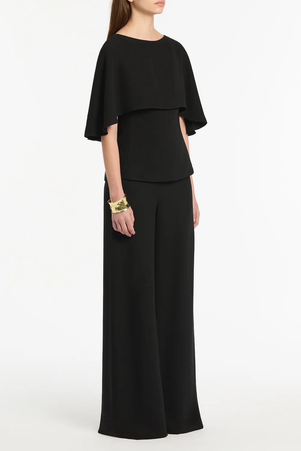 BLACK CREPE CAPE TOP - Image 2