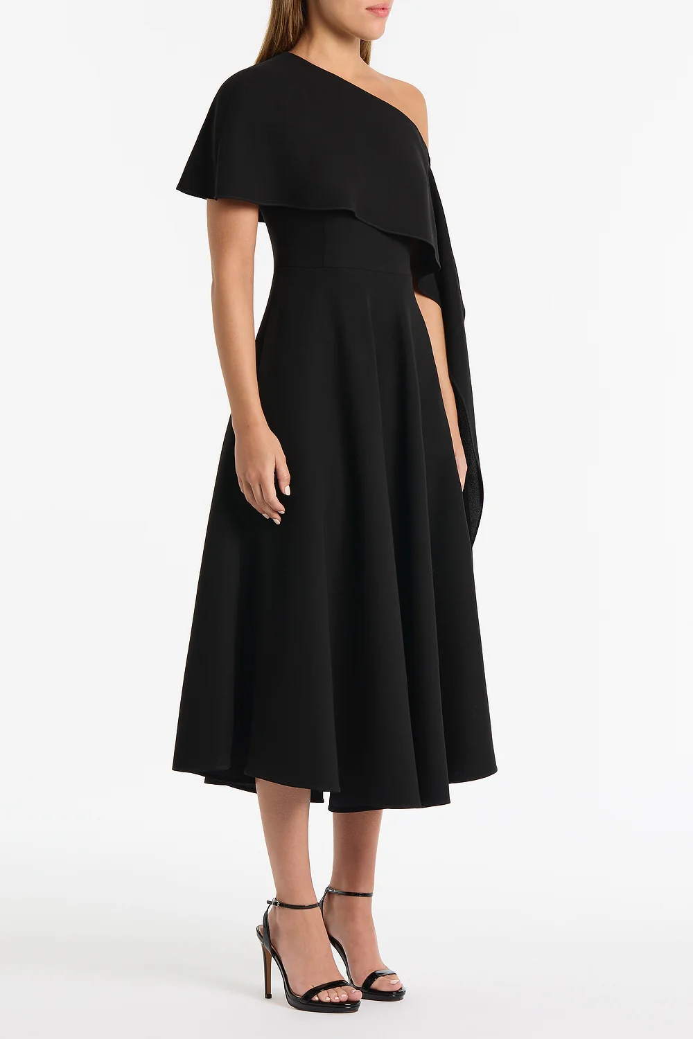 BLACK CREPE COLD SHOULDER DRESS - Image 3