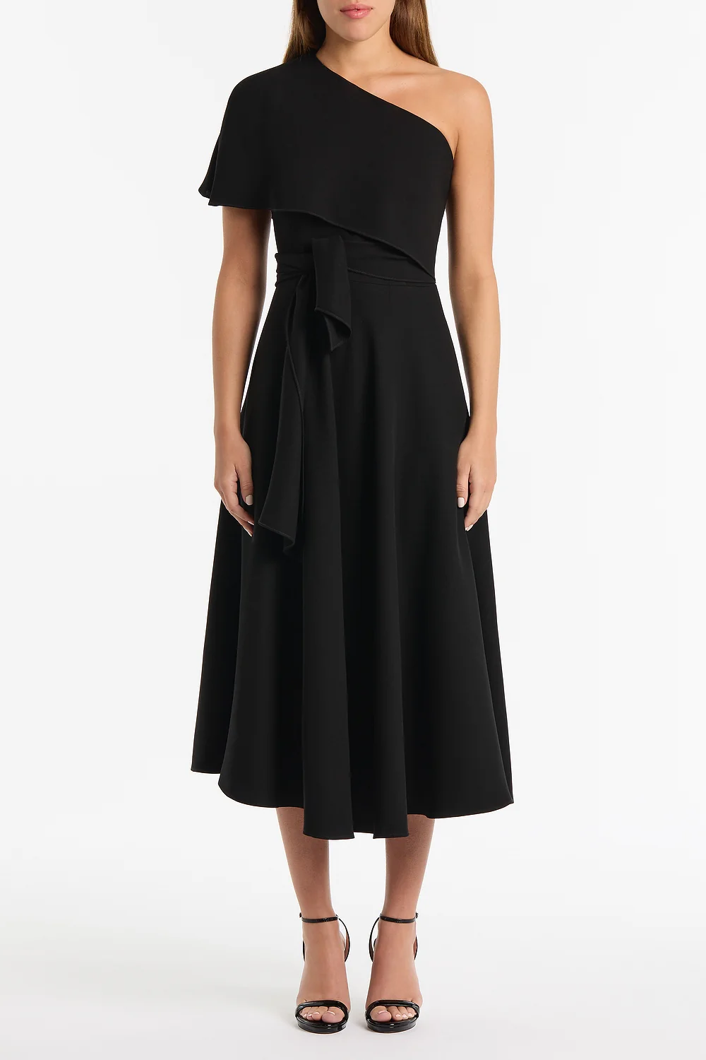 BLACK CREPE COLD SHOULDER DRESS - Image 4