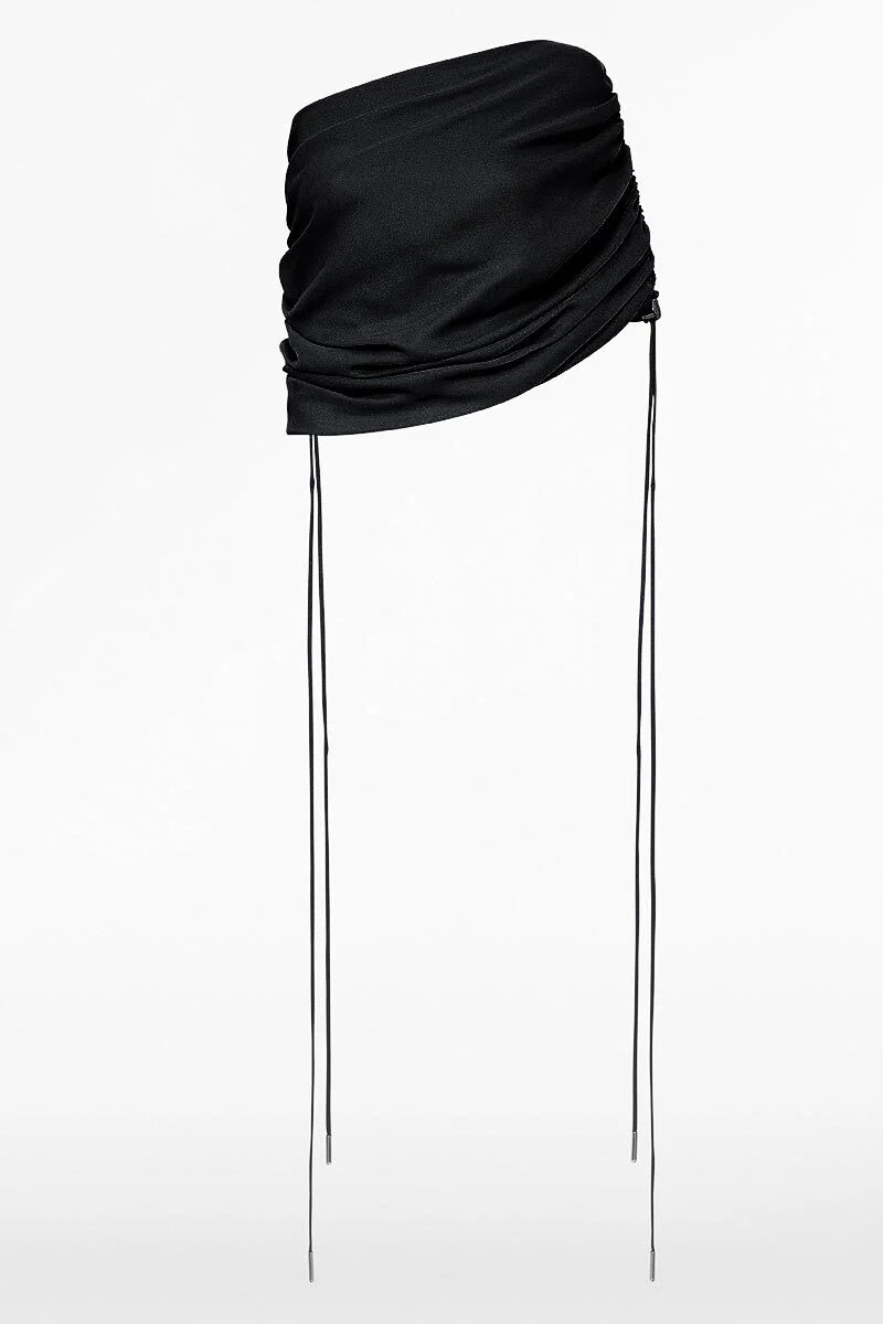 BLACK CREPE COULISSE SHRUG - Image 4