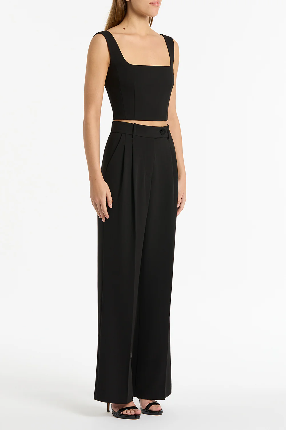 BLACK CREPE CROP TOP - Image 3