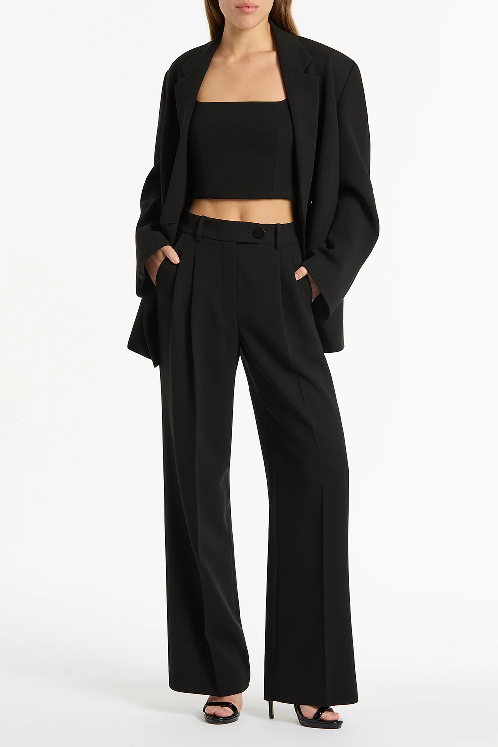 BLACK CREPE CROP TOP - Image 7
