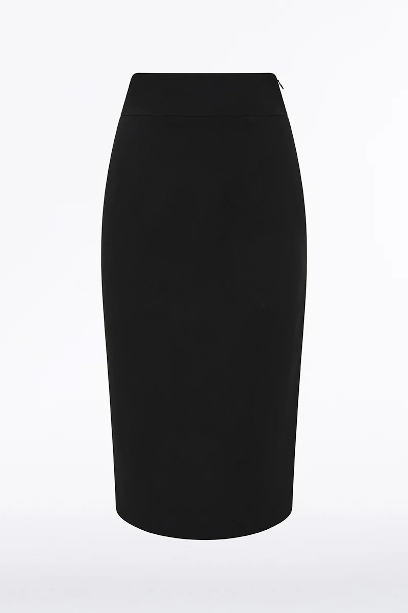 BLACK CREPE DINASTIA PENCIL SKIRT - Image 5