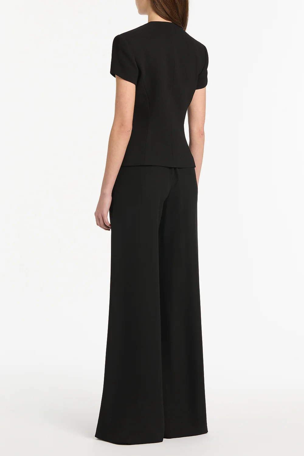 BLACK CREPE DOUBLE-BREASTED VEST - Image 3