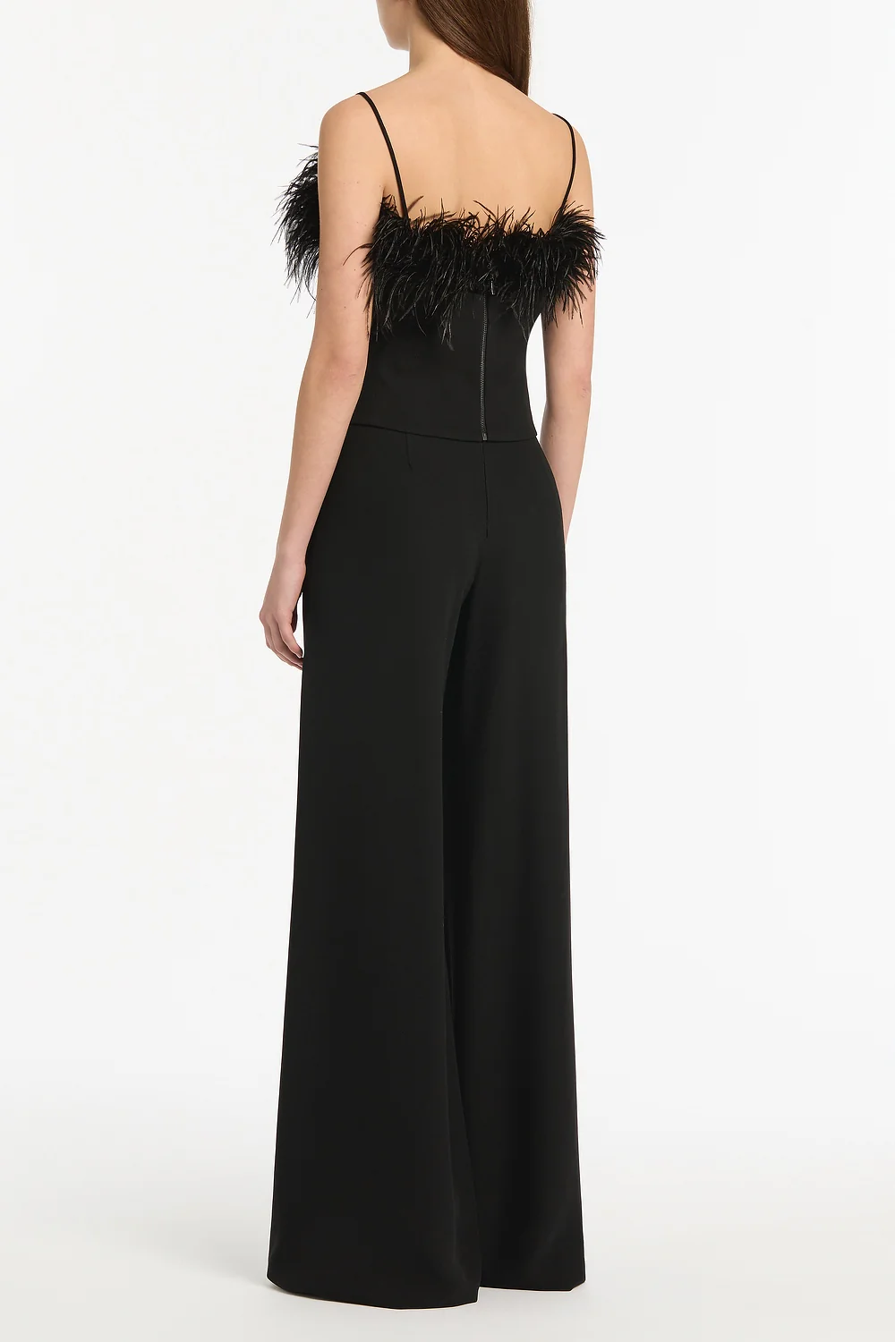 BLACK CREPE FEATHER TOP - Image 3
