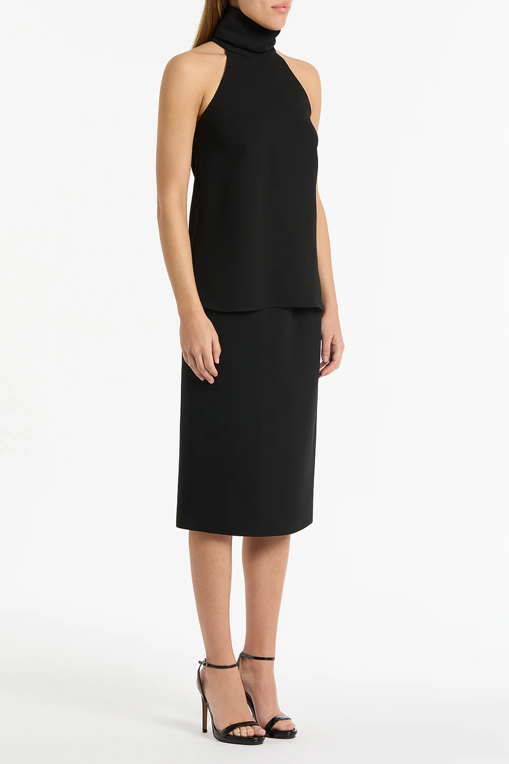 BLACK CREPE HALTER TOP - Image 3