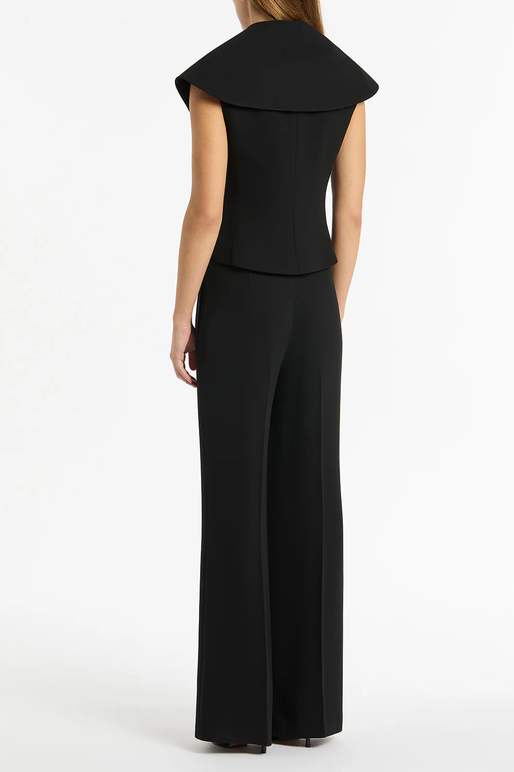 BLACK CREPE LOW WAIST PANT - Image 2