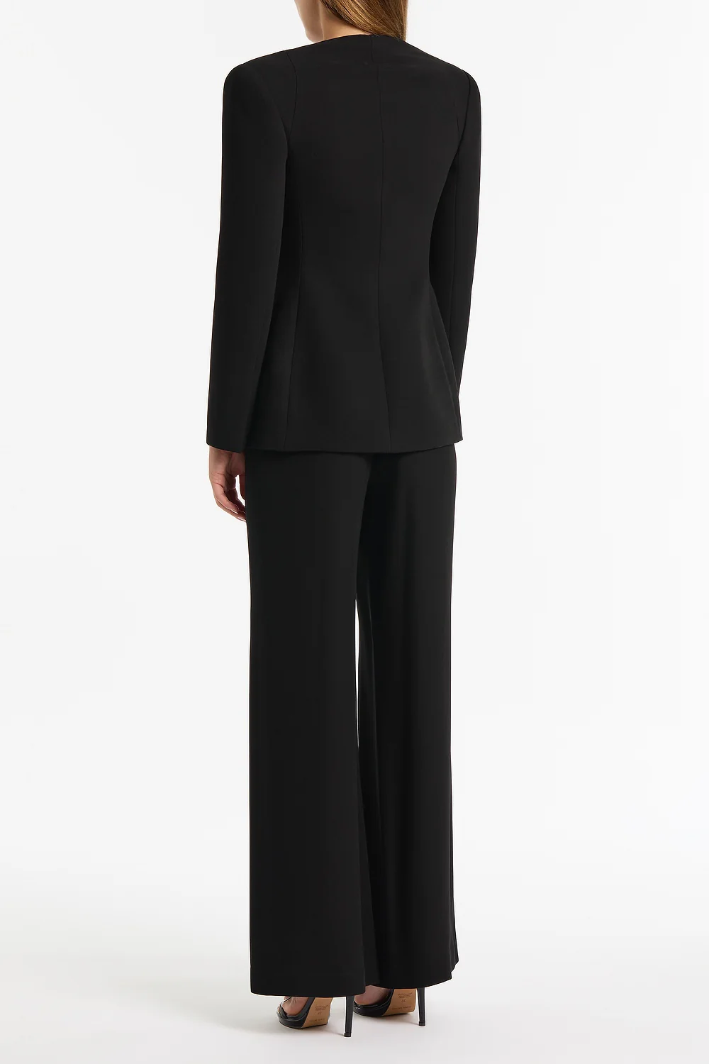BLACK CREPE MONETA LONG JACKET - Image 2