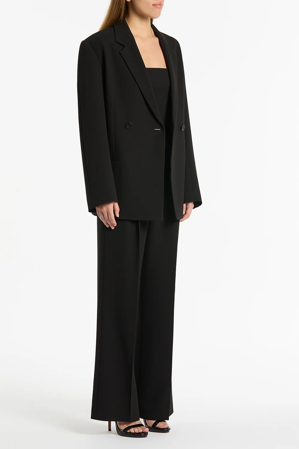BLACK CREPE OVERSIZED JACKET - Image 6