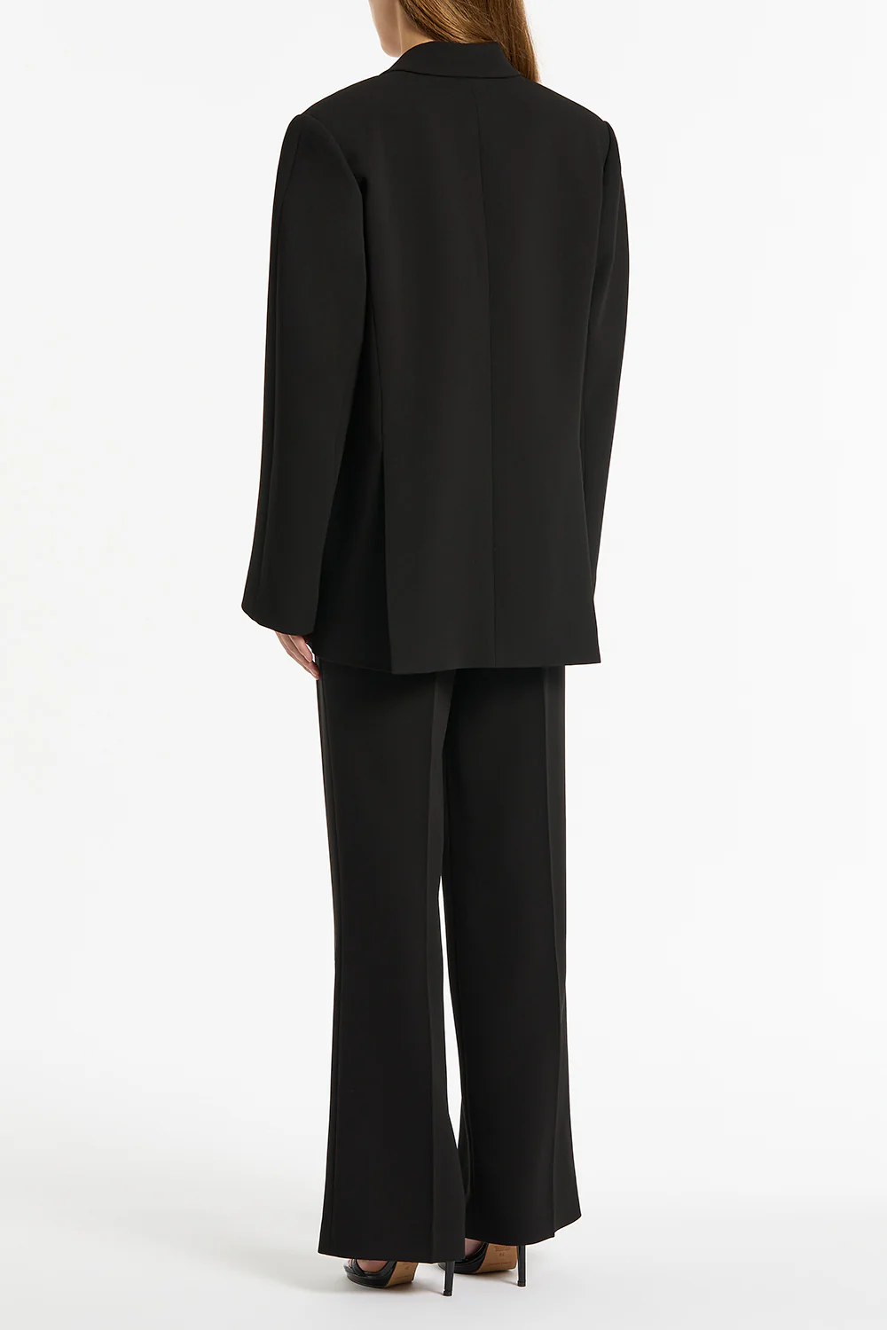 BLACK CREPE OVERSIZED JACKET - Image 8