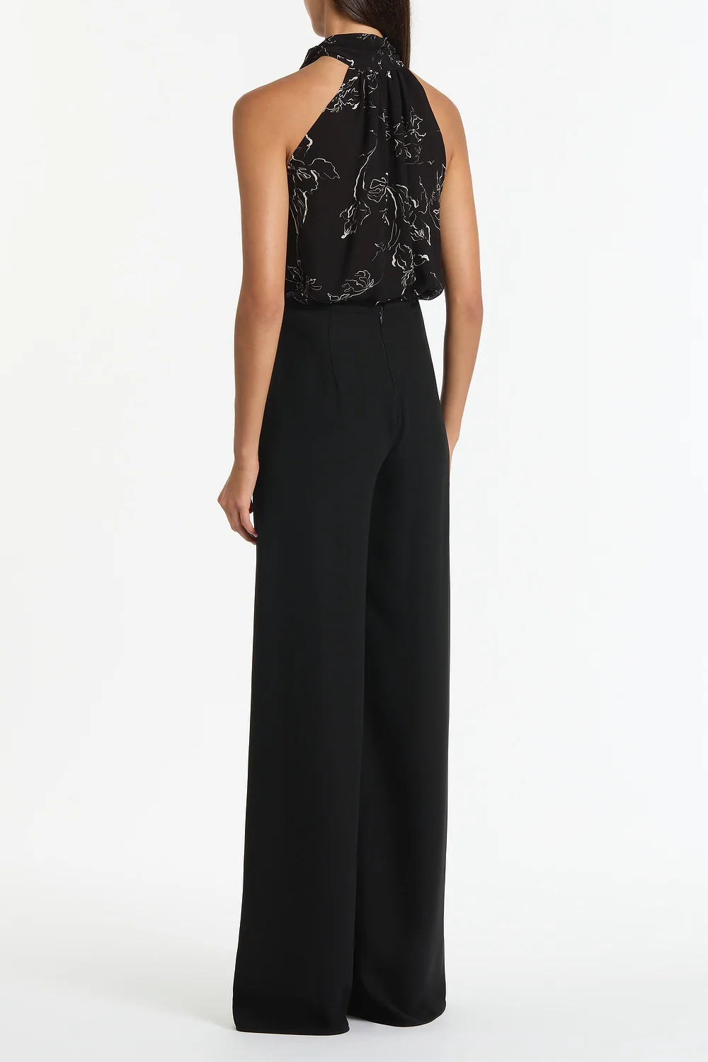 BLACK CREPE PALAZZO PANT - Image 2