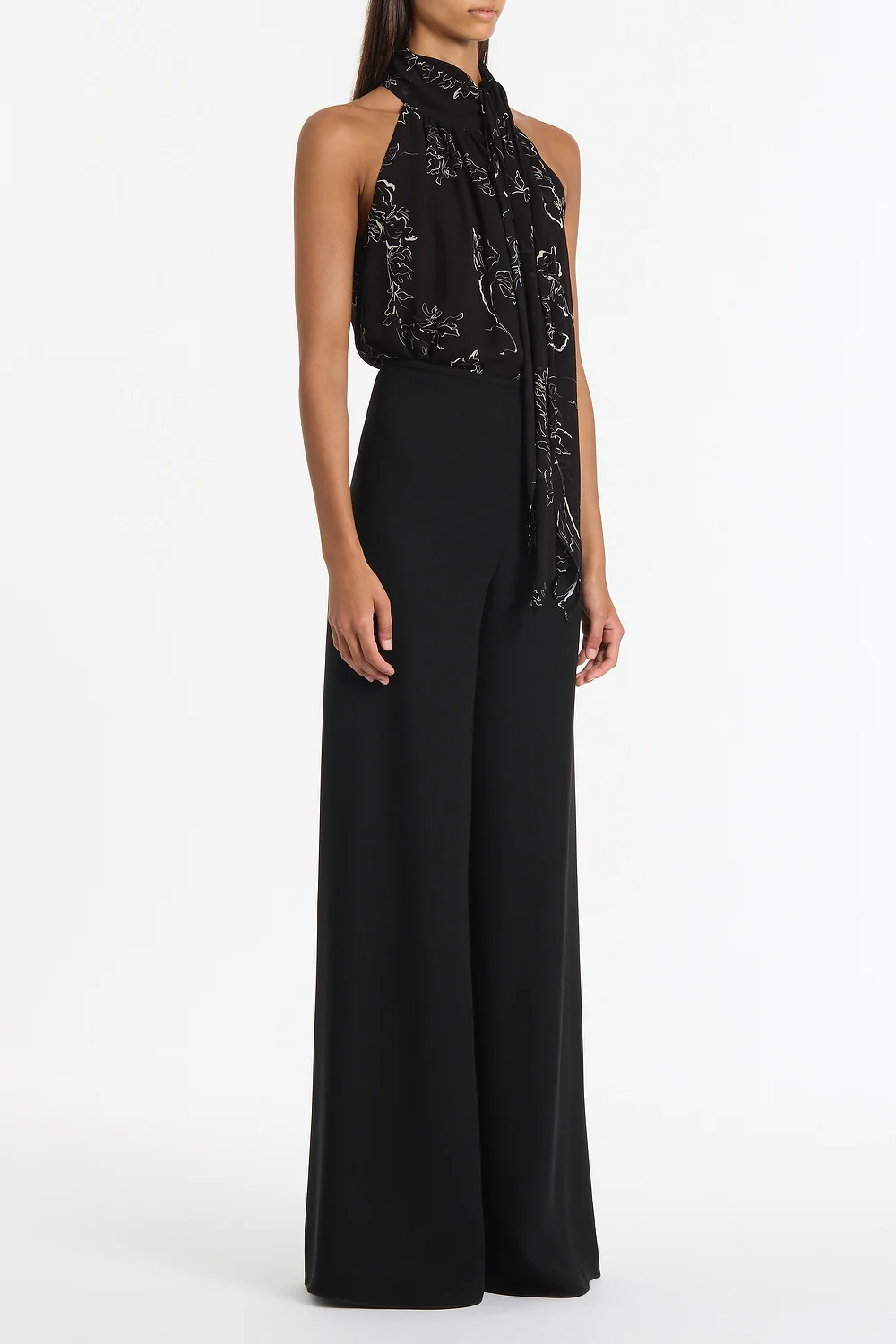 BLACK CREPE PALAZZO PANT - Image 3