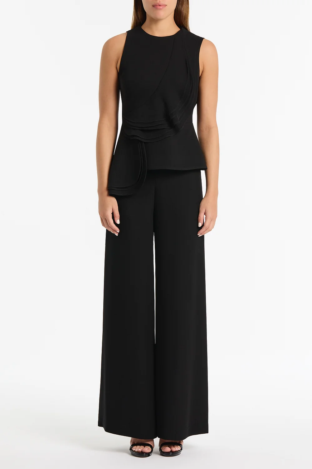 BLACK CREPE PALAZZO PANT - Image 4