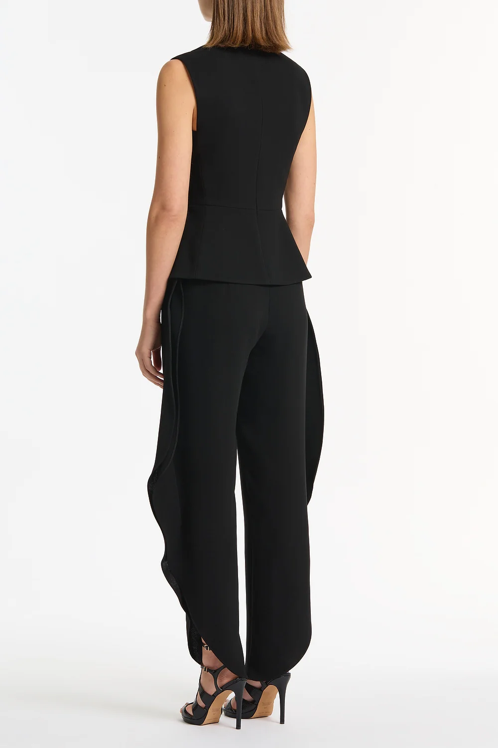 BLACK CREPE PEPLUM TOP - Image 3
