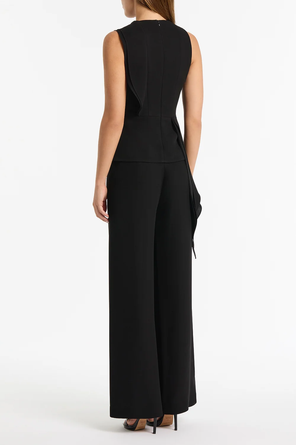 BLACK CREPE PETAL DETAIL TOP - Image 2