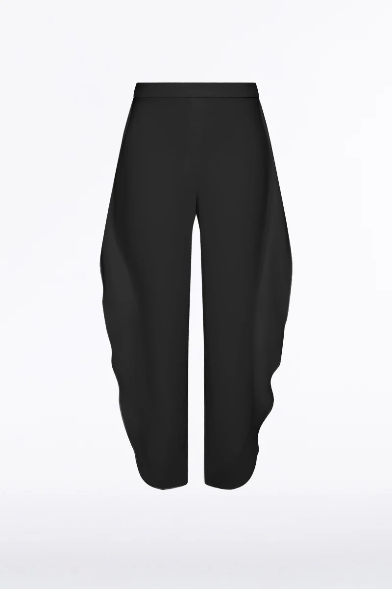 BLACK CREPE PETAL PANT - Image 6