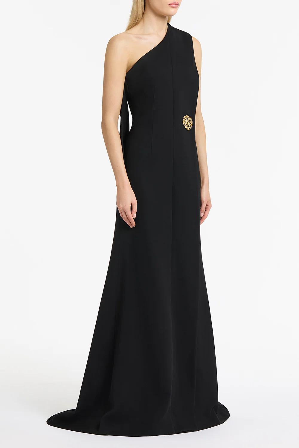 BLACK CREPE PIEGATO GOWN - Image 3