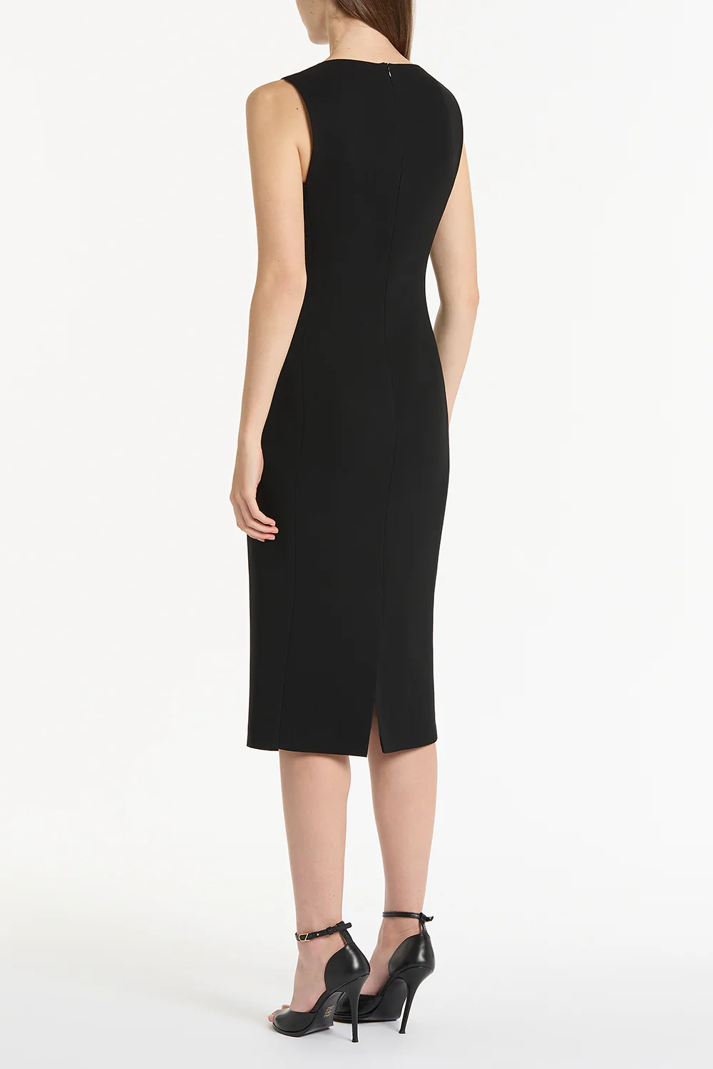 BLACK CREPE SHEATH DRESS - Image 2