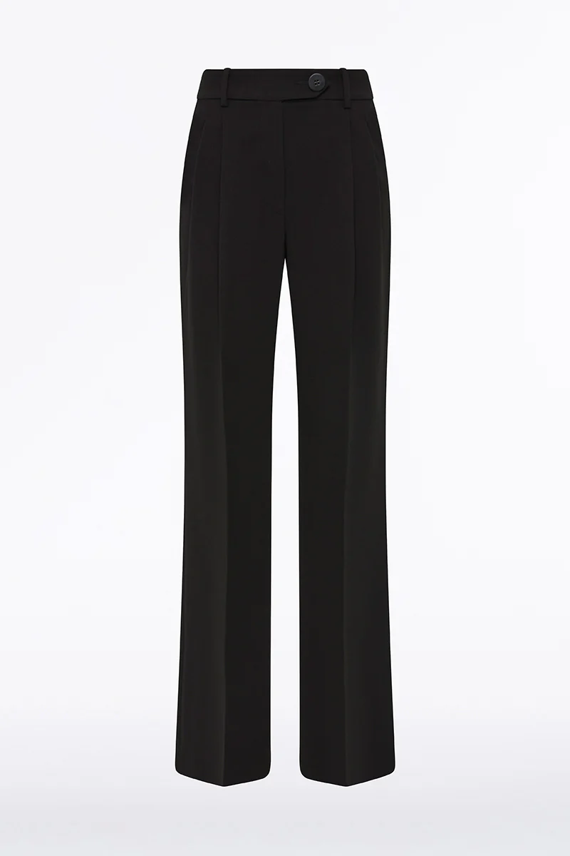 BLACK CREPE WIDE LEG PANT - Image 9