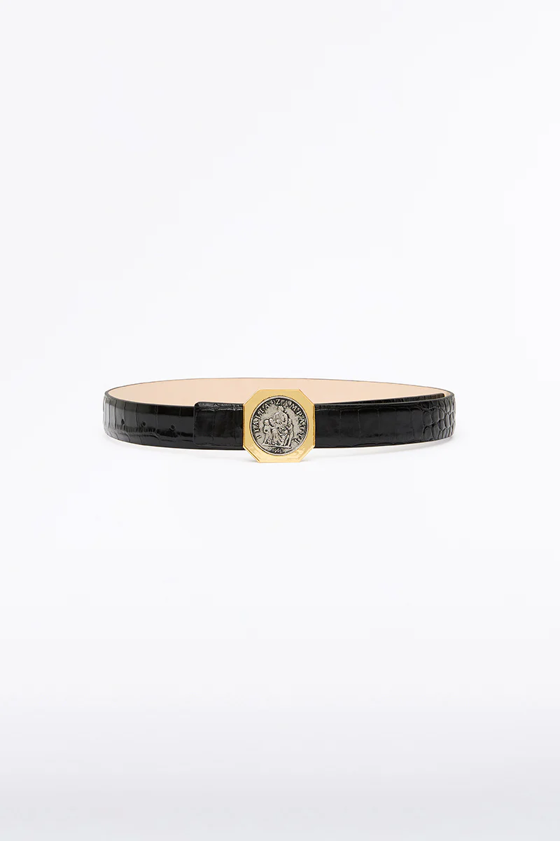 BLACK CROC OCTAGONAL COIN BELT - Image 2