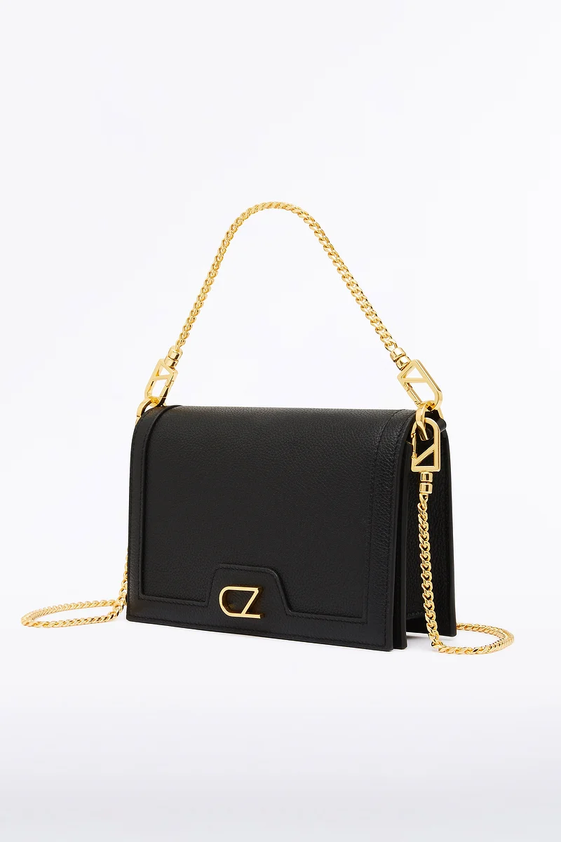 BLACK CZ CHAIN CROSSBODY BAG - Image 2