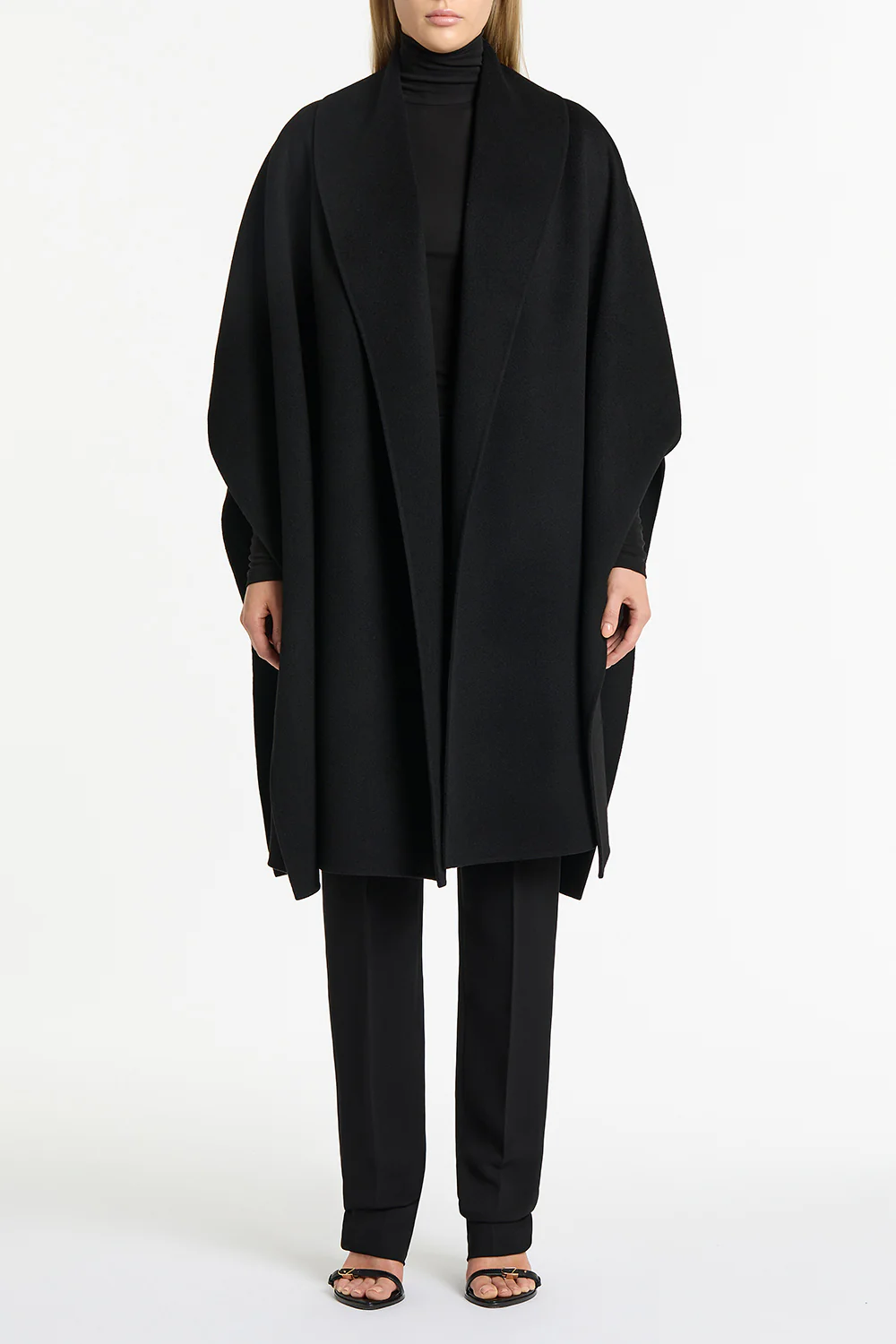 BLACK DOPPIA WOOL CAPE - Image 5