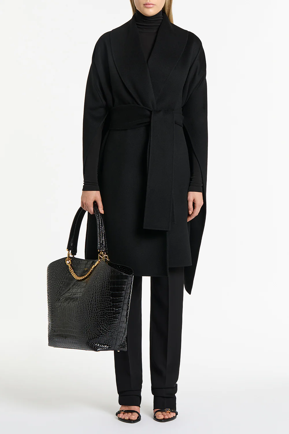 BLACK DOPPIA WOOL CAPE - Image 6