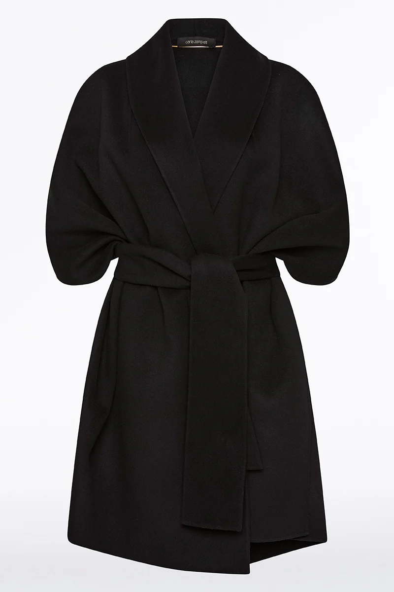 BLACK DOPPIA WOOL CAPE - Image 8
