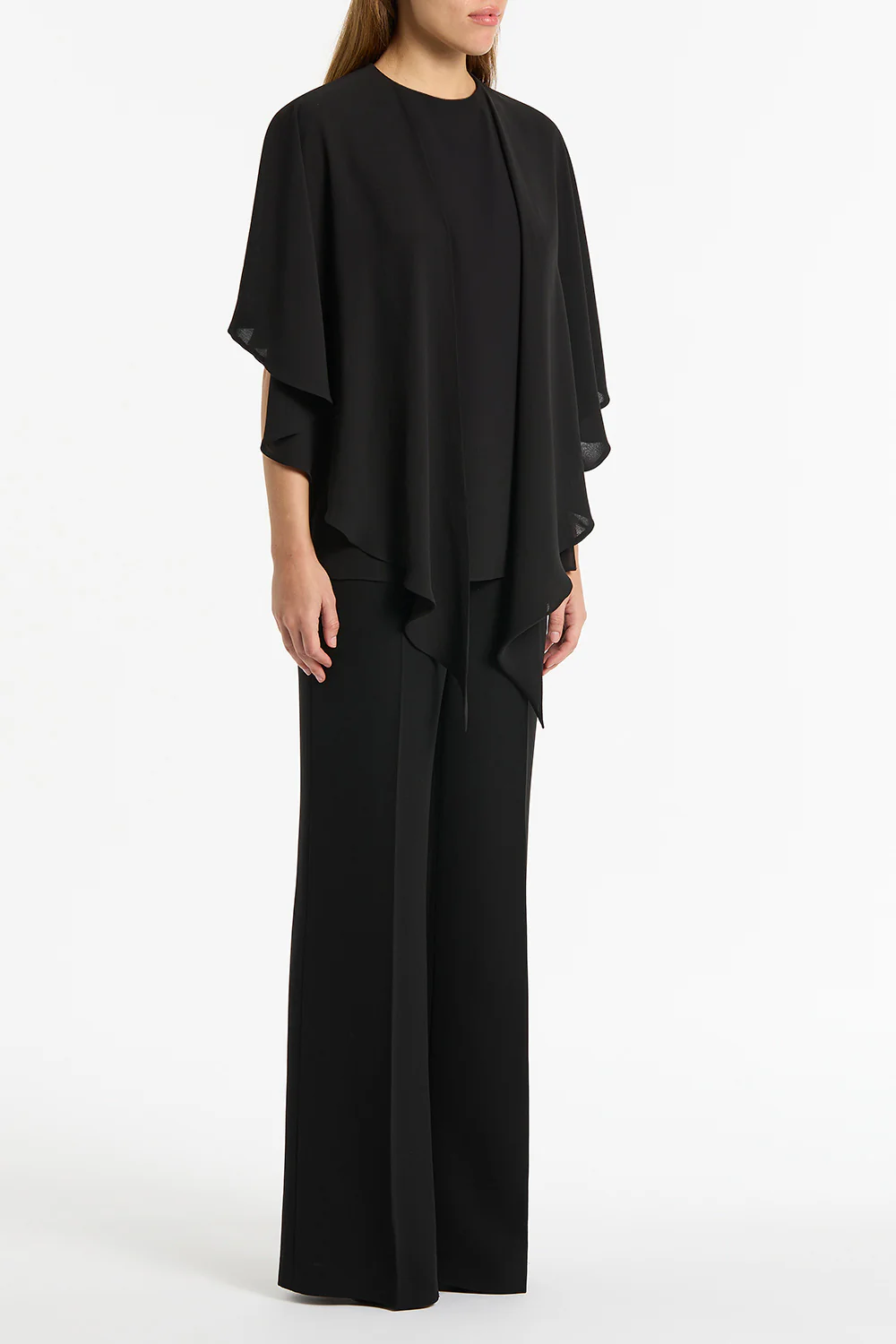 BLACK GEORGETTE CASCATA TOP - Image 3