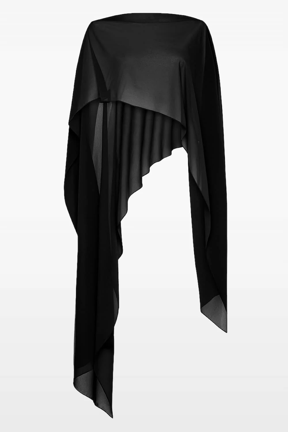 BLACK GEORGETTE CASCATA WRAP - Image 3