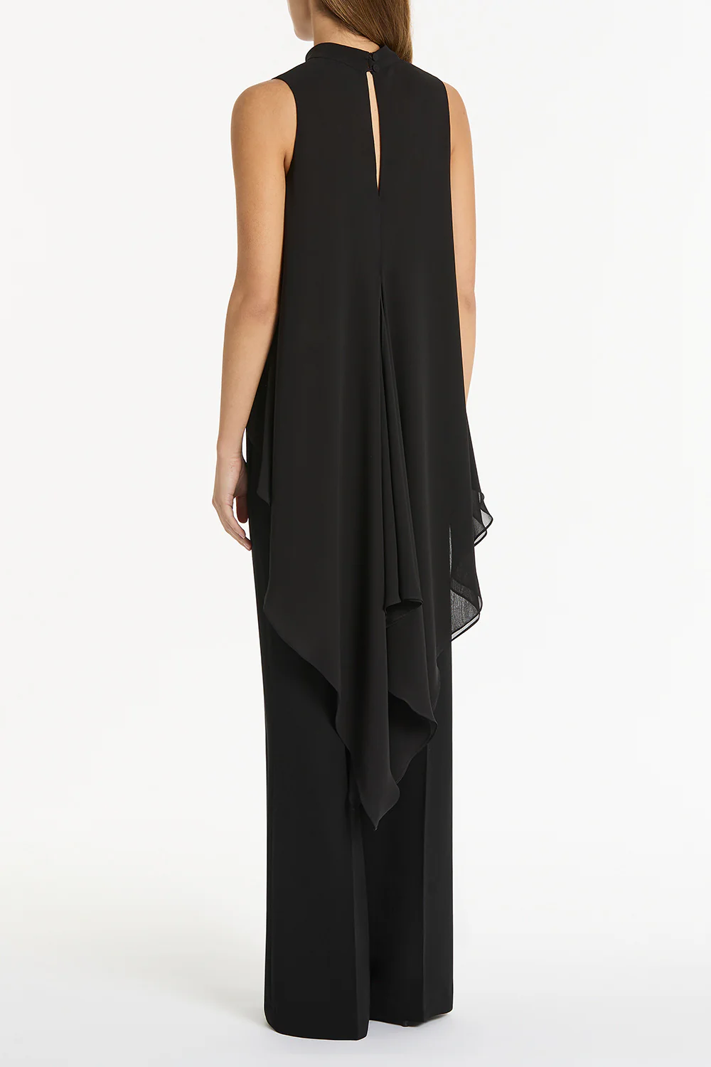BLACK GEORGETTE FLUTED TUNIC - Image 2