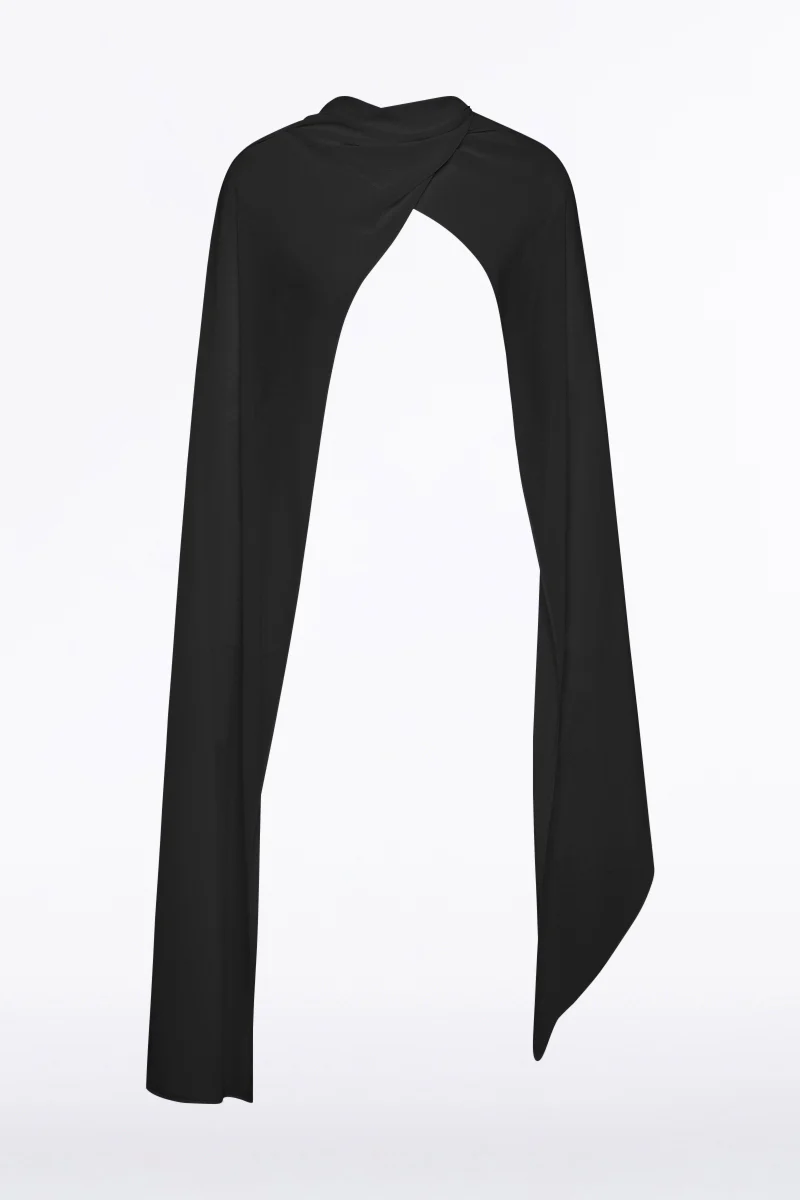 BLACK GEORGETTE SCARF - Image 4