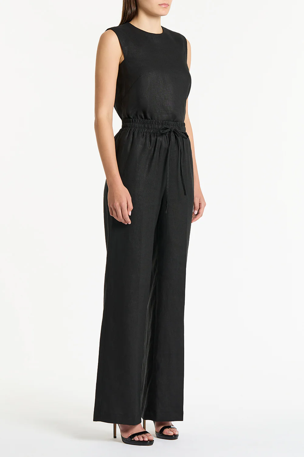 BLACK LINEN LOUNGE PANT - Image 3