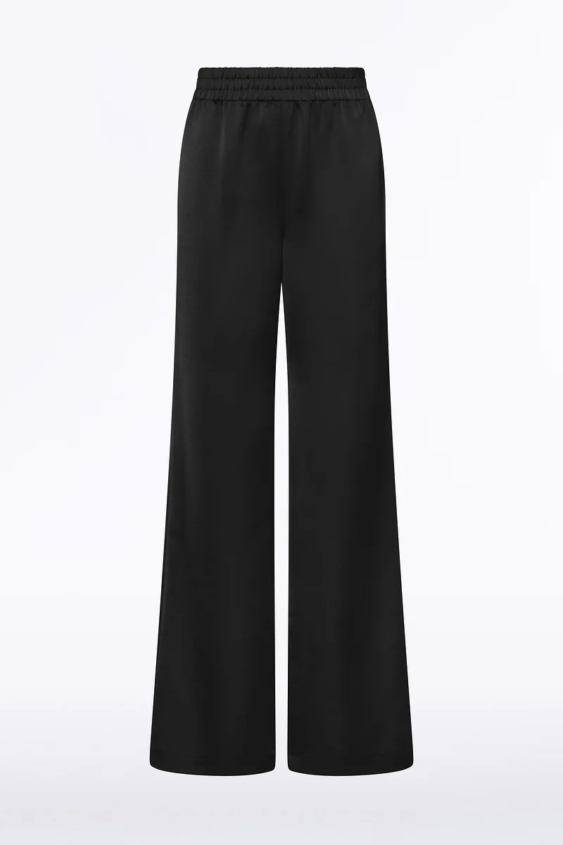 BLACK LUSTRE SATIN ELASTIC PANT - Image 7
