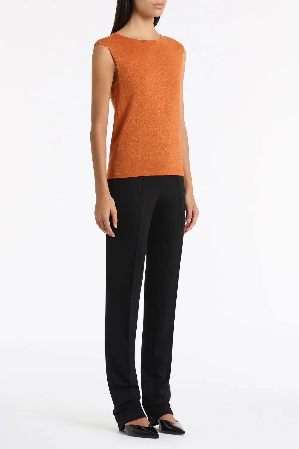 BLACK PONTE PINSTITCH SLIM LEG PANT - Image 2