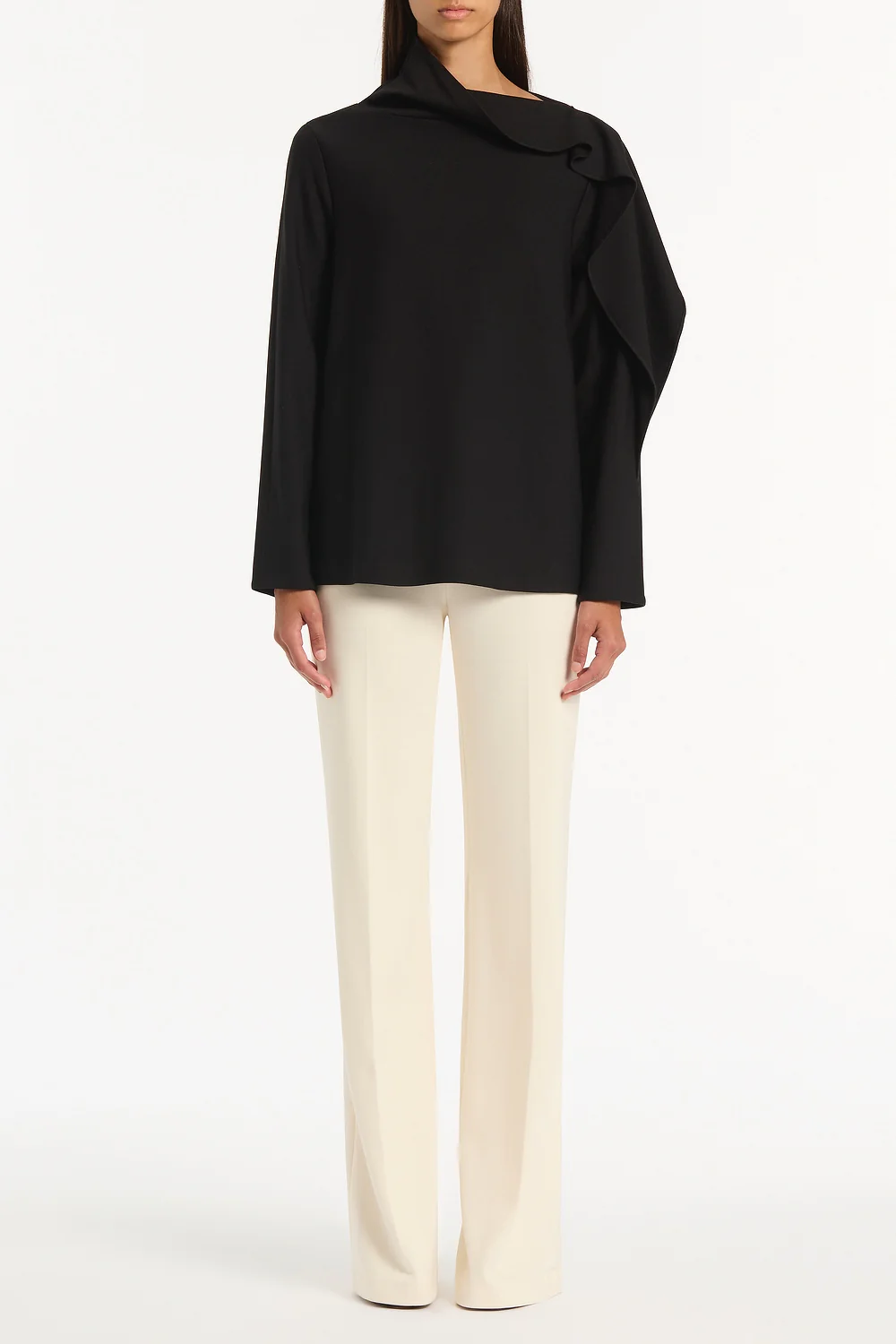 BLACK PONTE SHOULDER DETAIL TOP