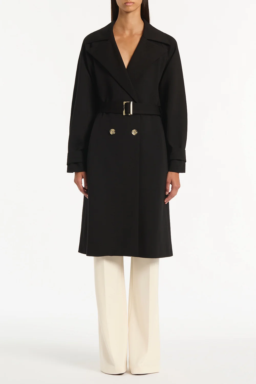 BLACK PONTE TRENCH COAT