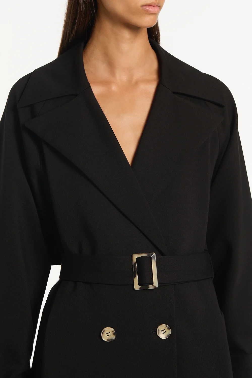 BLACK PONTE TRENCH COAT - Image 4
