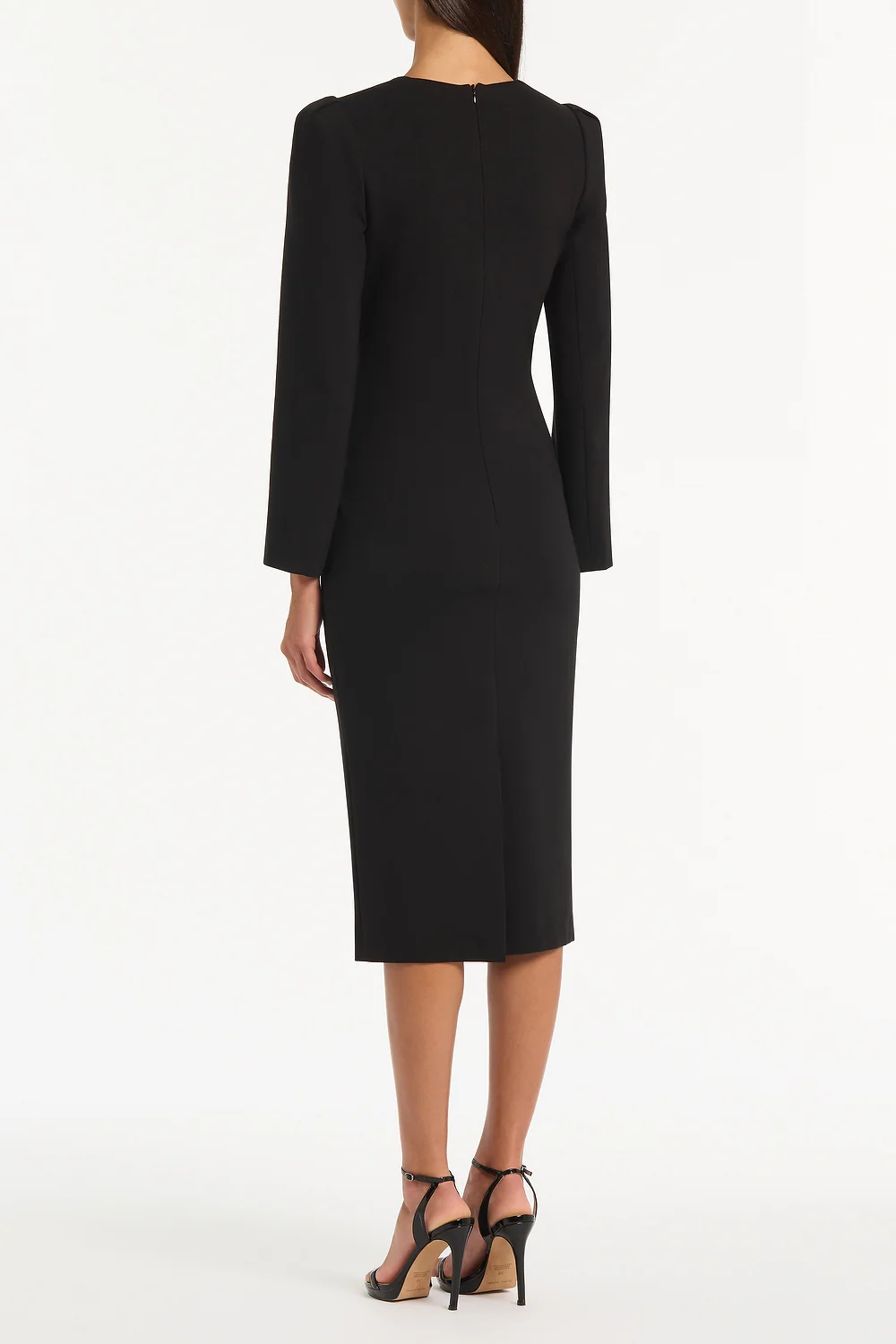 BLACK PONTE TWIST FRONT MIDI DRESS - Image 2
