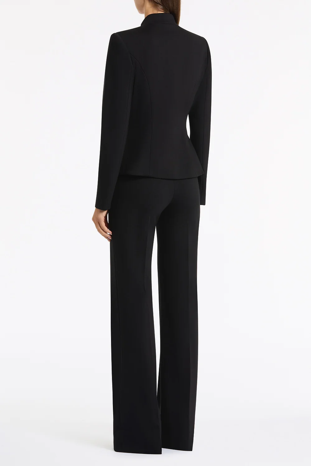 BLACK PONTE ZIP FRONT JACKET - Image 3