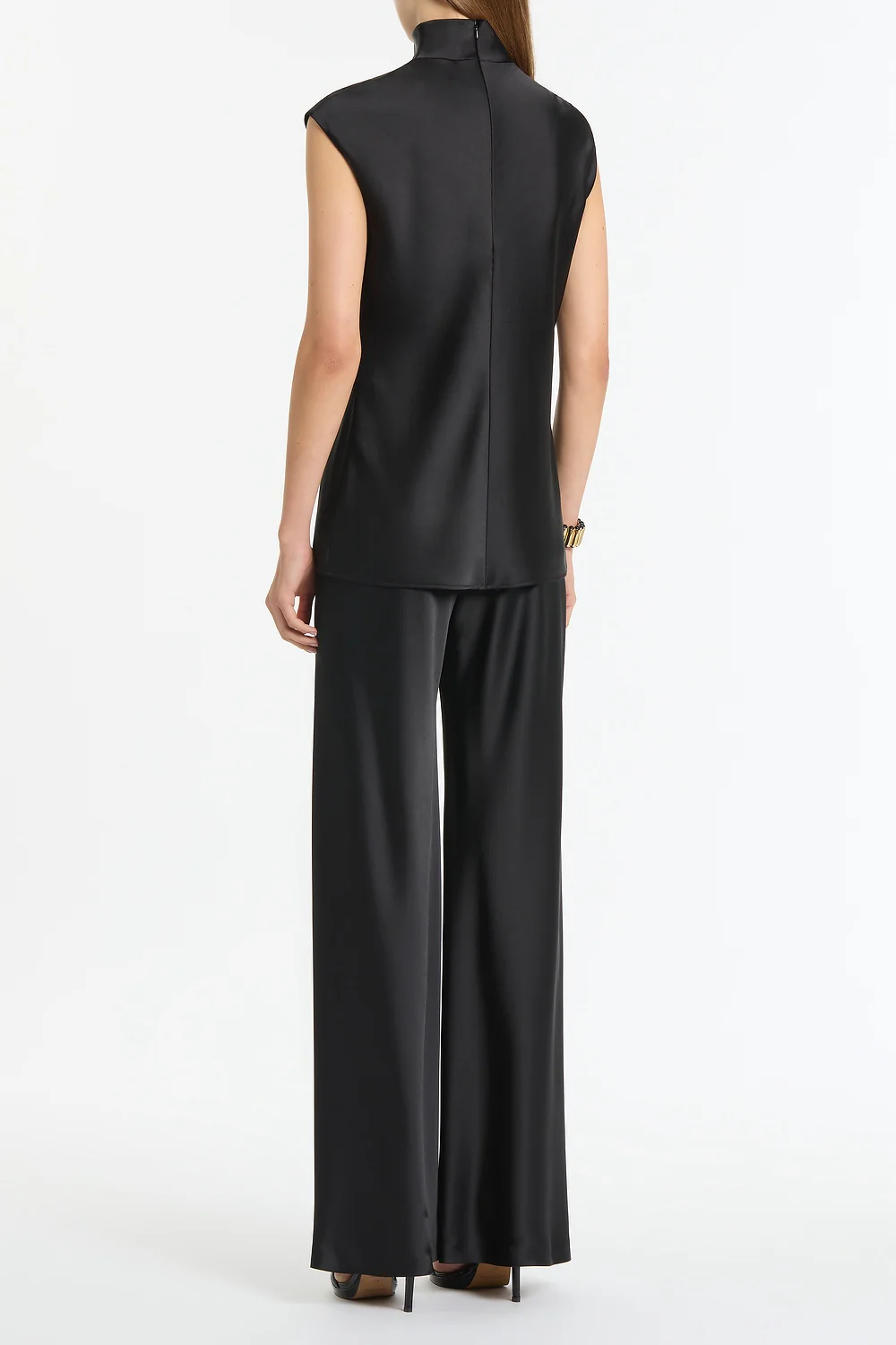 BLACK SATIN BIAS PANT - Image 2