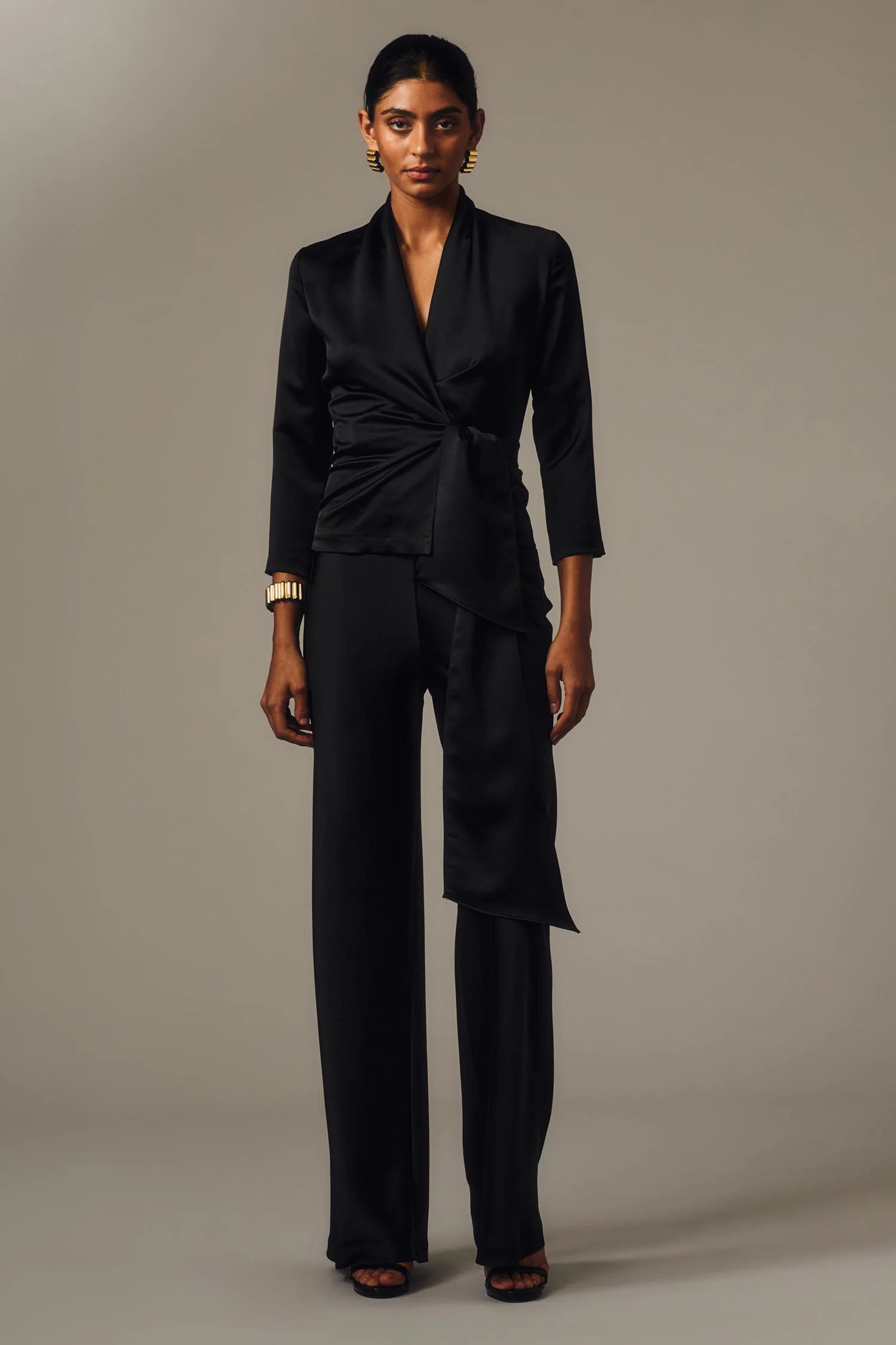 BLACK SATIN BIAS PANT - Image 5